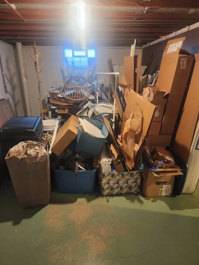 Roll-off dumpster container at job site for 6 Yard Dumpster Rental in Nottingham